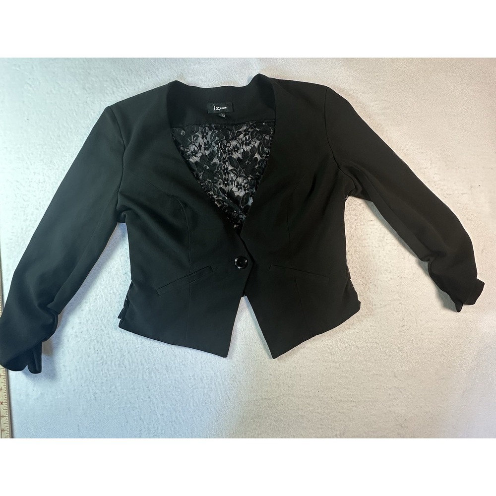 Iz Byer California Women's DressJacket Size Large Black